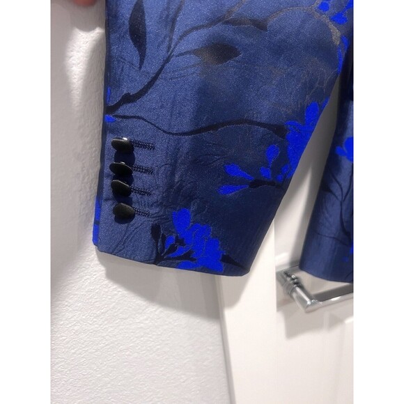 Paisley & Gray Men's Slim Fit Blue Floral Suit Blazer Tuxedo Jacket Size 38R - Picture 7 of 16